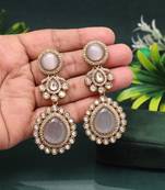 Graceful grey color american diamond earrings for elegant subtle style