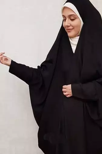 Premium Irani or Iraqi Chadar or Abaya Nida Plain Black Long Cuff Sleeves
