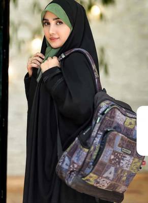 Premium Irani or Iraqi Chadar or Abaya Nida Plain Black Long Cuff Sleeves 3