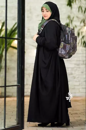 Premium Irani or Iraqi Chadar or Abaya Nida Plain Black Long Cuff Sleeves