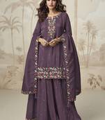 Violet simar silk embroidered palazzo suit