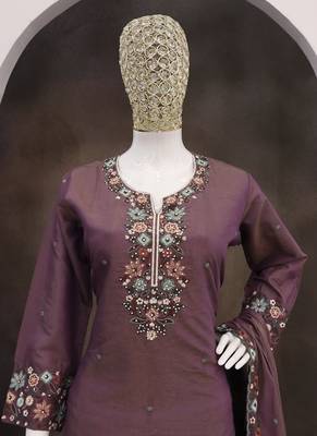 Violet simar silk embroidered palazzo suit 3