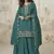 Turquoise simar silk embroidered palazzo suit