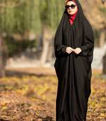 Premium Irani or Iraqi Chadar or Abaya Nida Plain Black Long Cuff Sleeves