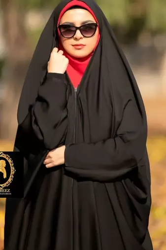 Premium Irani or Iraqi Chadar or Abaya Nida Plain Black Long Cuff Sleeves