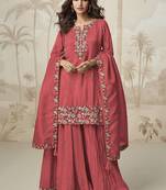 Gajri simar silk embroidered palazzo suit