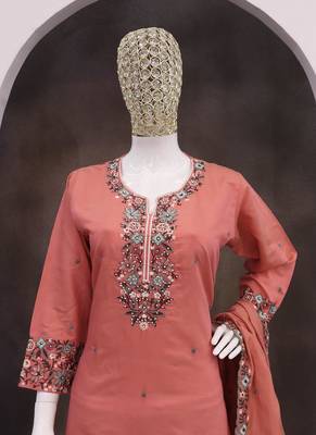 Gajri simar silk embroidered palazzo suit 3