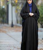 Premium Irani or Iraqi Chadar or Abaya Nida Plain Black Lace Sleeves