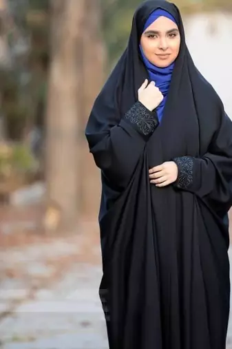 Premium Irani or Iraqi Chadar or Abaya Nida Plain Black Lace Sleeves