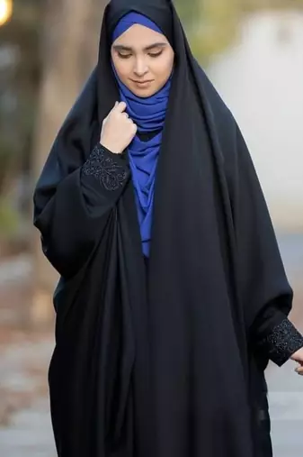 Premium Irani or Iraqi Chadar or Abaya Nida Plain Black Lace Sleeves