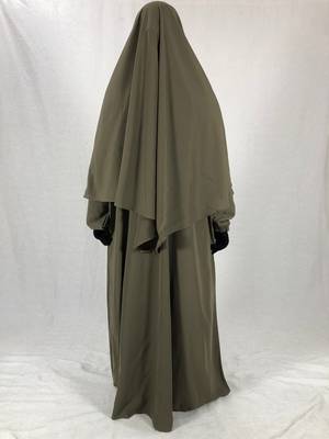 Premium Matching Fawn Baggy Abaya and Single Layer Khimar 2