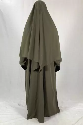 Premium Matching Fawn Baggy Abaya and Single Layer Khimar