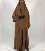 Premium Matching Mustard Baggy Abaya and Single Layer Khimar