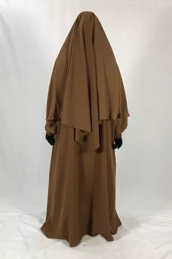Premium Matching Mustard Baggy Abaya and Single Layer Khimar