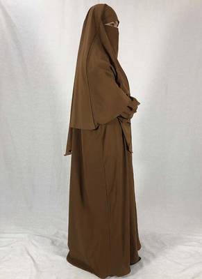 Premium Matching Mustard Baggy Abaya and Single Layer Khimar 3