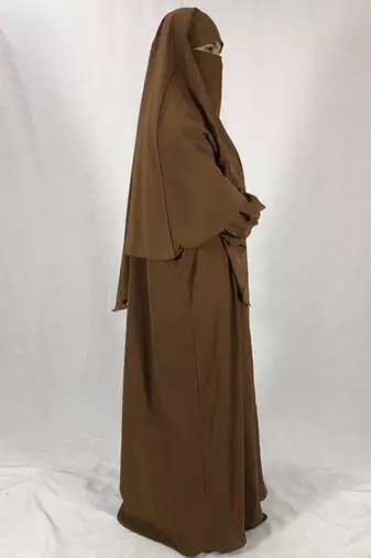 Premium Matching Mustard Baggy Abaya and Single Layer Khimar