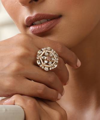 gold plated kundan ring 3