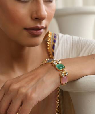  gold plated multi stone bracelet 1