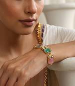  gold plated multi stone bracelet