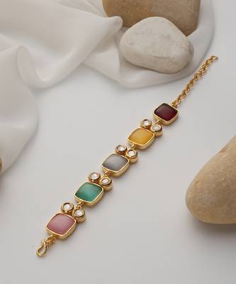  gold plated multi stone bracelet 2
