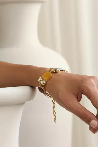  gold plated multi stone bracelet