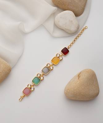 gold plated multi stone bracelet 4