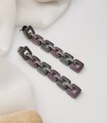 Black rhodium earrings  with american diamond work