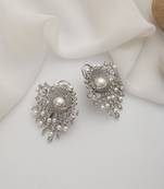 Silver plated american diamond dangler earring