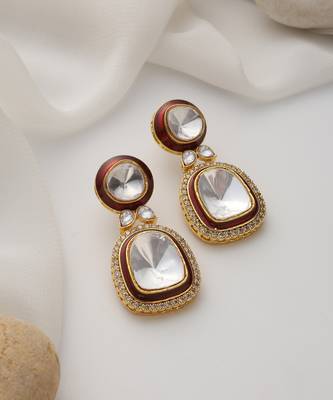 gold plated zircon earrings 2