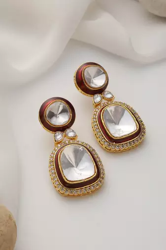 gold plated zircon earrings