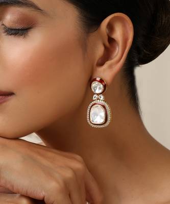 gold plated zircon earrings 3