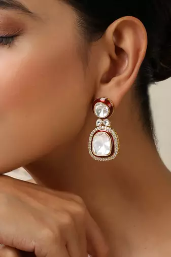 gold plated zircon earrings