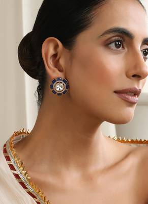 gold plated blue stone studs 5