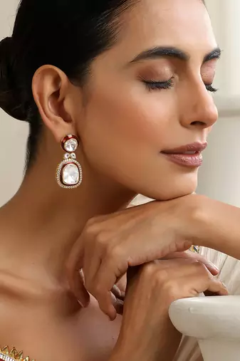 gold plated zircon earrings
