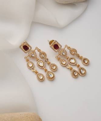 gold plated dangler earrings 2