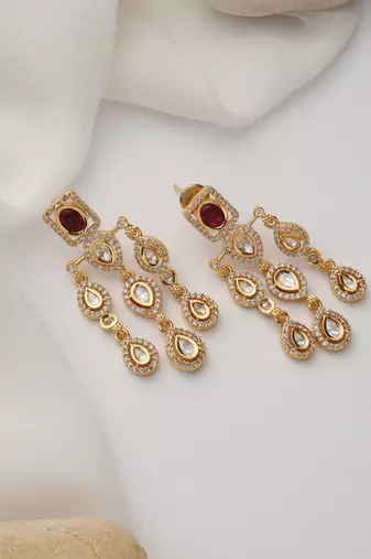 gold plated dangler earrings