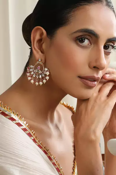 gold plated dangler earrings