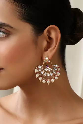 gold plated dangler earrings