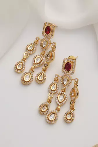 gold plated dangler earrings