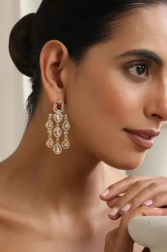 gold plated dangler earrings