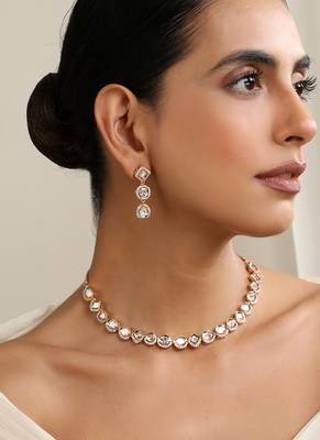 gold plated choker necklace set 5