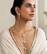 gold plated layered necklace set