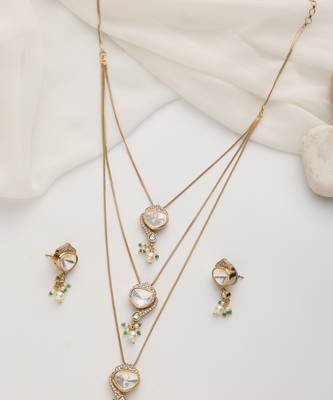 gold plated layered necklace set 2