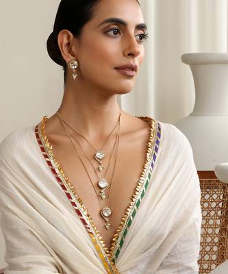 gold plated layered necklace set 5