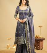 LIGHT PURPLE EMBROIDERY WORK Pink Suit Set