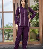 Women Viscose Slub Shirt  With Trouser 