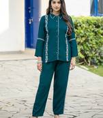 Women Viscose Slub Shirt  With Trouser 