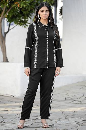 Women Viscose Slub Shirt  With Trouser 