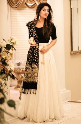 Georgette Off White Embroidered Lehenga Choli 1
