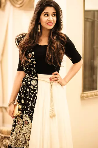 Georgette Off White Embroidered Lehenga Choli
